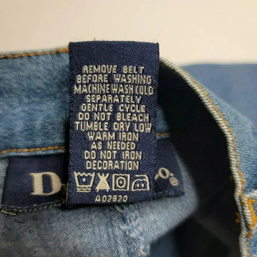 Denim &Co Skirt Maxi M Womens Embroidered Roses Blue Jean Long Pockets slit back - Picture 11 of 11